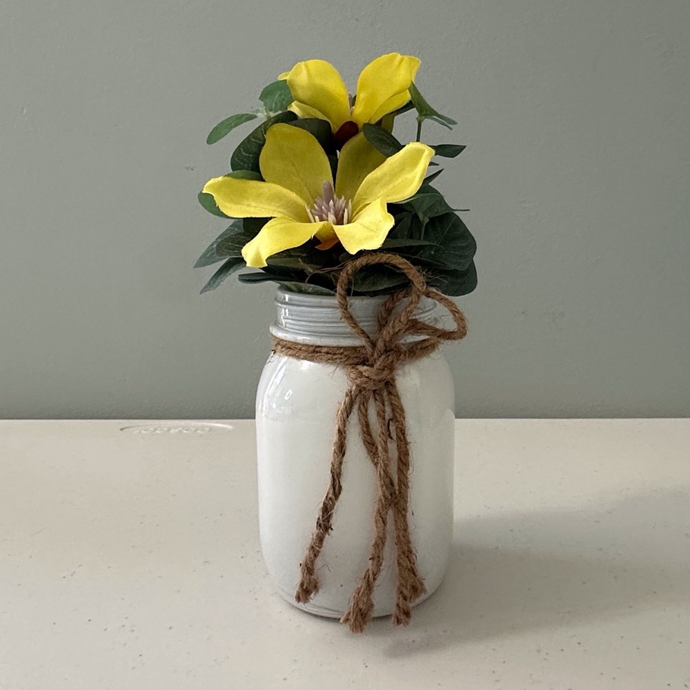 Huntington Home Yellow Faux Florals in White Jar‎